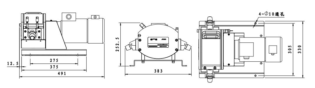 JP300S批量傳輸蠕動(dòng)泵尺寸圖